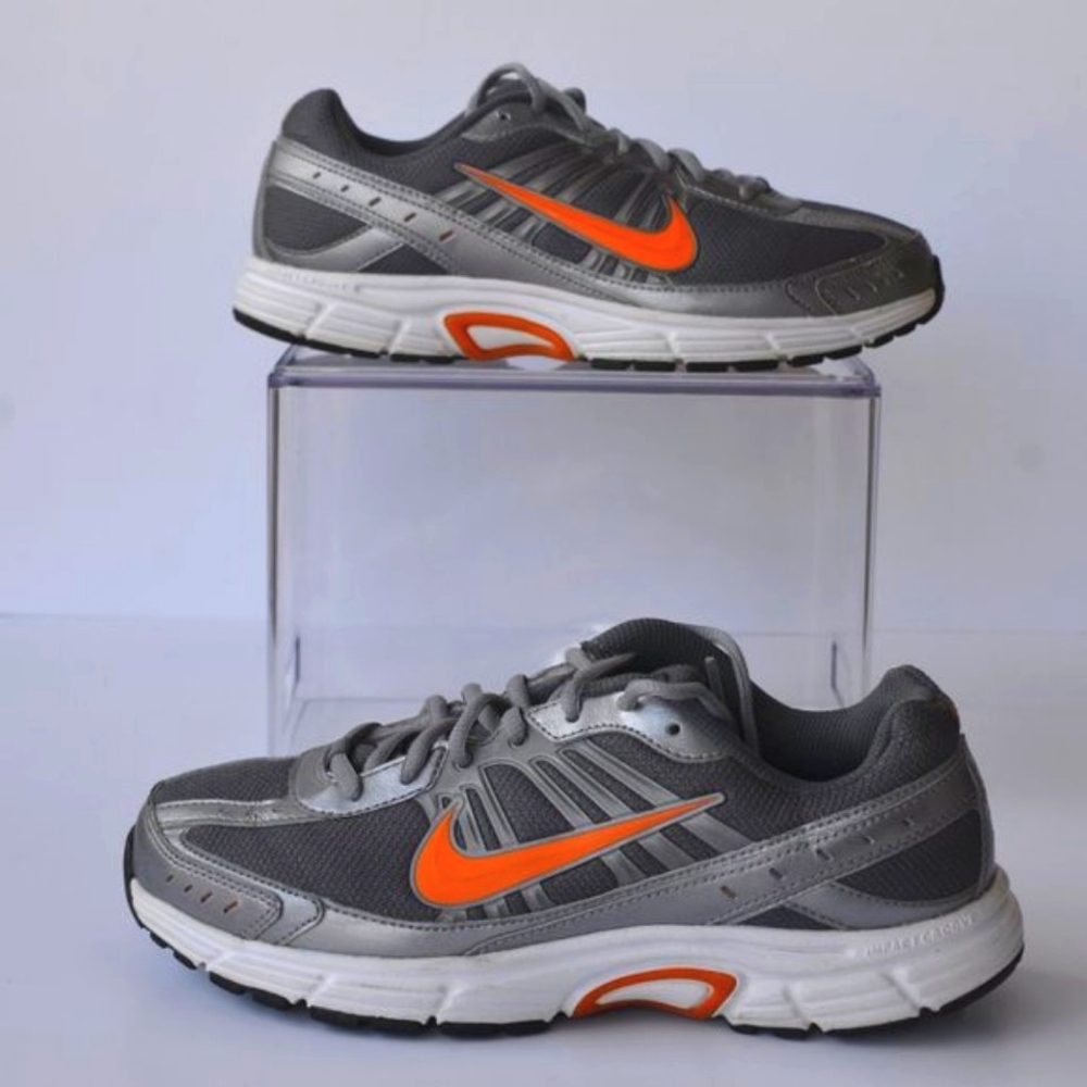 Size 8.5 - Nike Dart 8 Women's Gray Orange Running Athletic Shoes 396050-007 - Picture 1 of 6